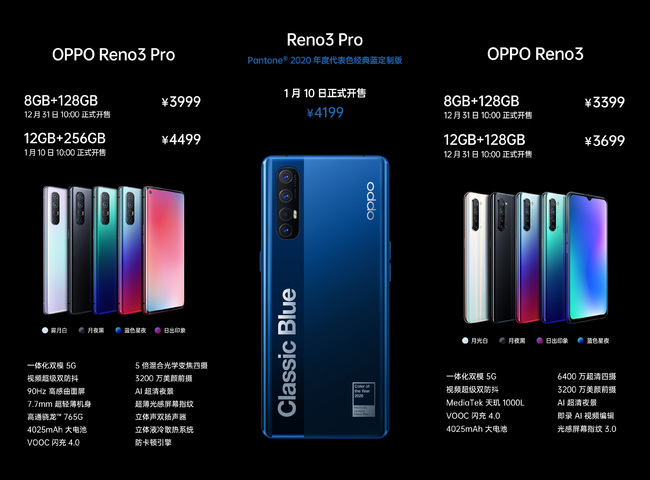 OPPO Reno3系列新品發(fā)布 當前你能買到最輕薄的5G手機